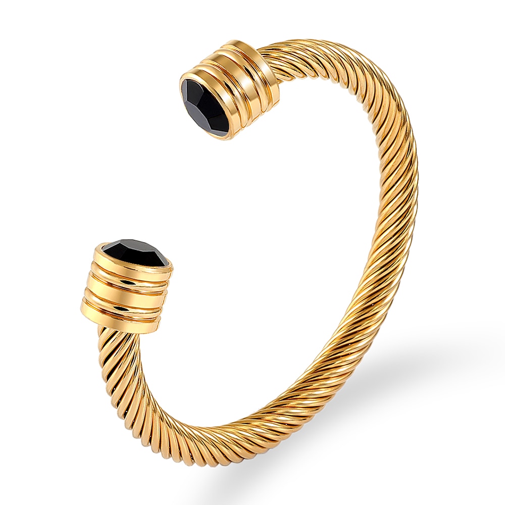 Twisted Cable Wire Bangle Cuff Bracelets for Women - Fashion Jewelry for Casual & Formal Wear - Perfect for Office, Party & Everyday Accessories