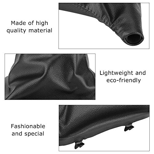 EVGATSAUTO Left Hand Drive Gear Shift Gaiter Boot - Genuine Artificial Leather Shift Knob Cover for BMW E30 E34 E36 Z3 - Perfect for Car Interior Upgrade & DIY Installation