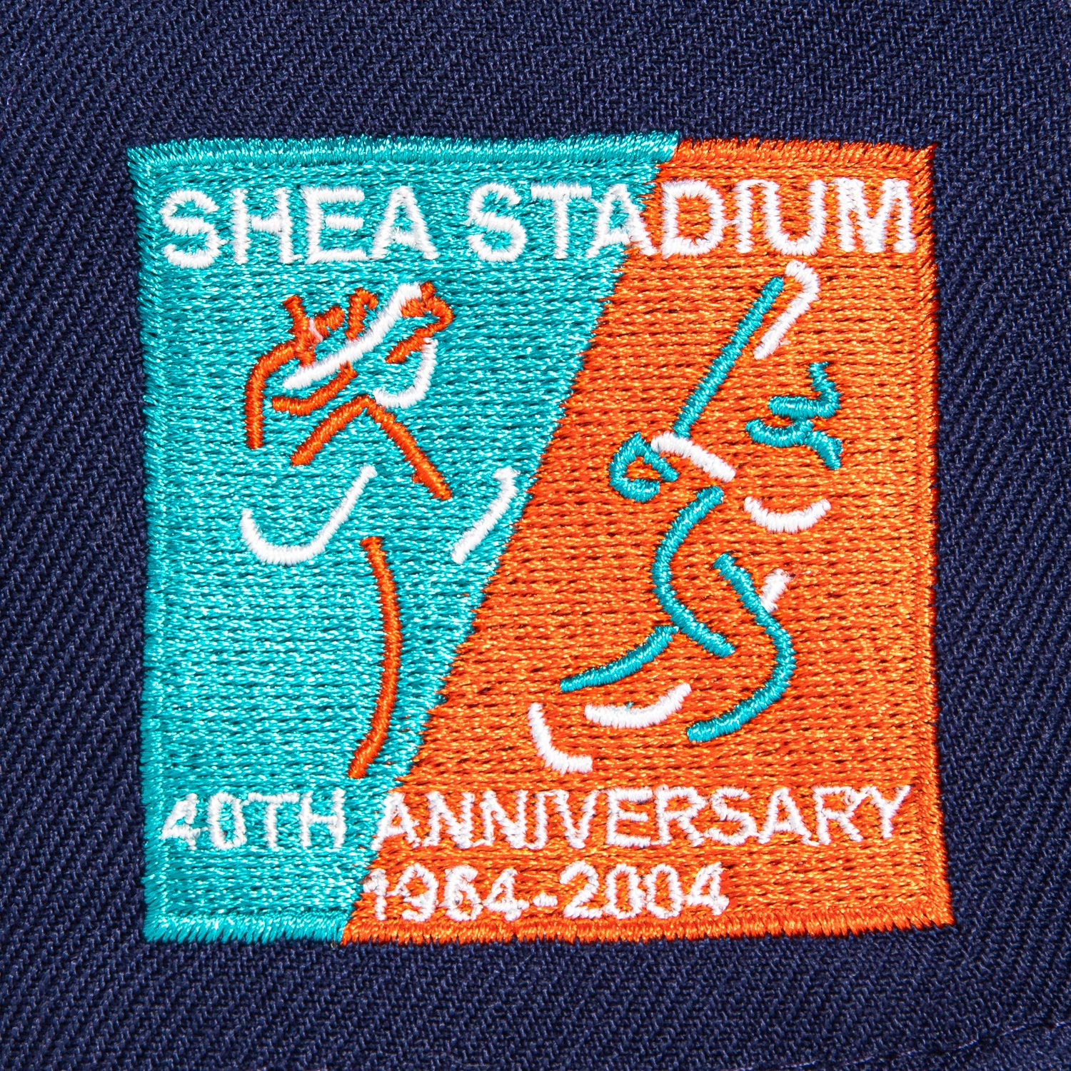 New Era 59Fifty New York Mets 40th Anniversary Stadium Patch Snapback Hat - Light Navy, Teal & Orange - Perfect for Baseball Games, Fan Collections and Streetwear Fashion