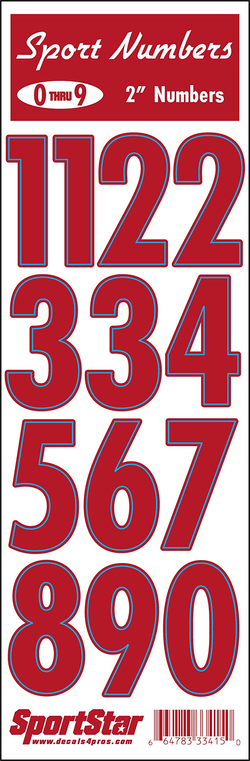 SportStar 2 Inch Iron-On Numbers 0-9 - Red Fabric Numbers for Team Jerseys, Sports Uniforms & DIY Projects - Perfect for Football, Soccer, Basketball & Volleyball Uniforms