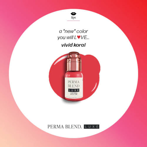 Perma Blend Luxe Vivid Koral Pigment - Professional Tattoo Ink for Vibrant Body Art - Perfect for Tattoo Artists and Permanent Makeup