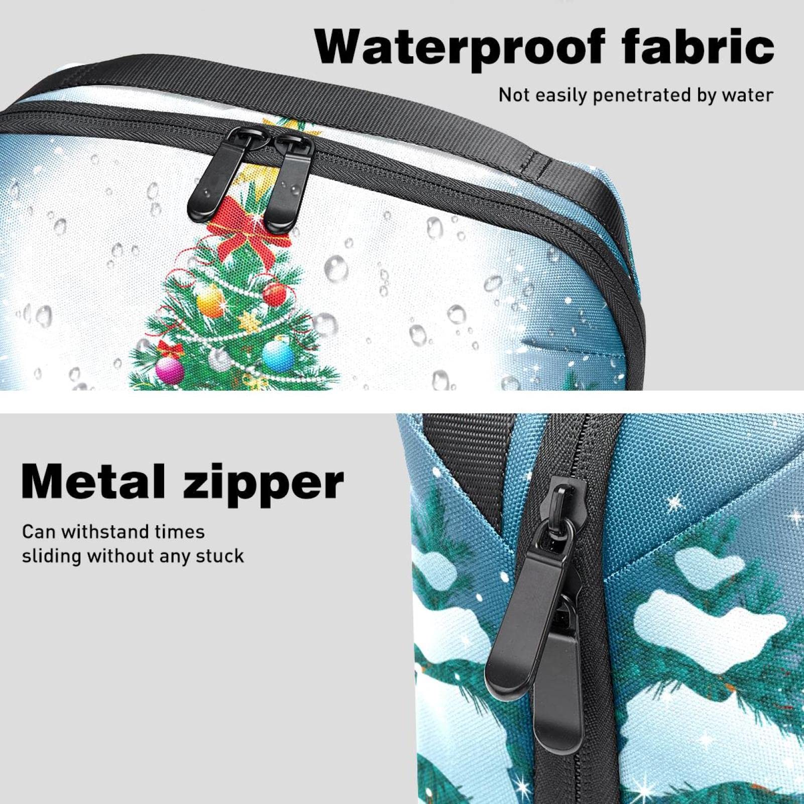 Waterproof Men's Travel Toiletry Bag - Large Shaving Dopp Kit with Christmas Tree Design, Bathroom Organizer for Cosmetics & Toiletries | Perfect for Business Trips, Gym, Camping & Holiday Gifts