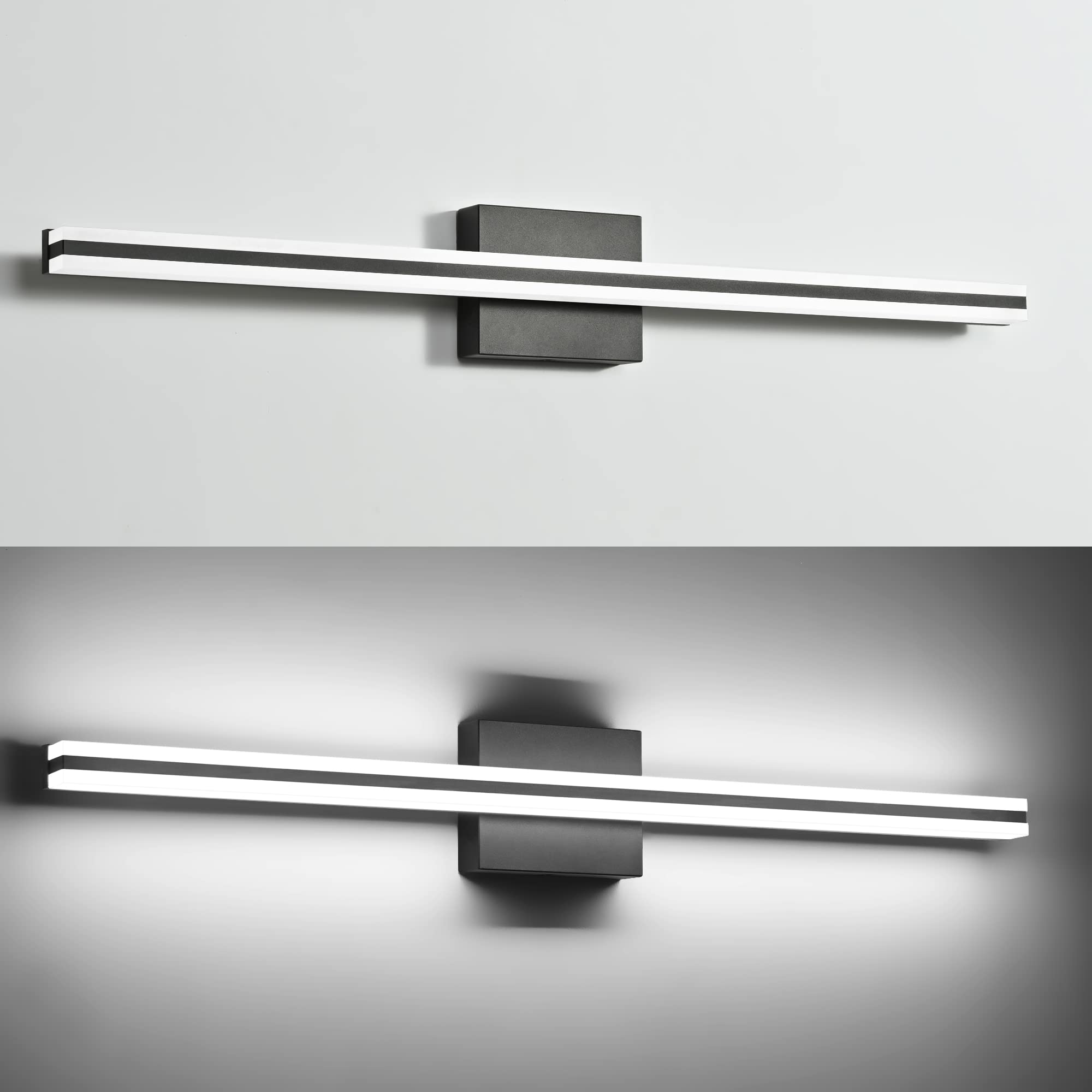 Dimmable LED Bathroom Vanity Lights - Matt Black Mirror Lights for Home Decor