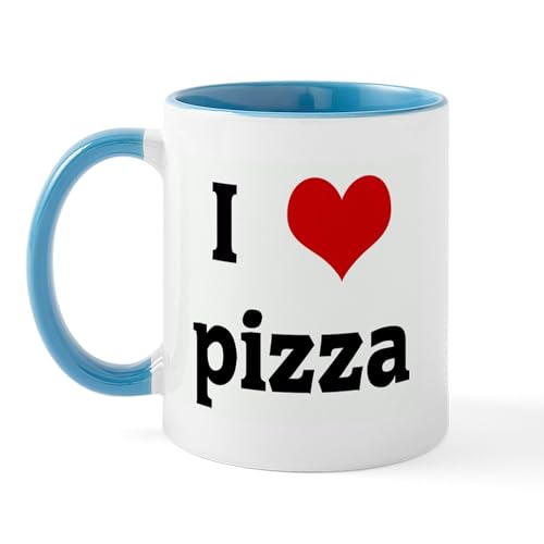White/Blue Inside - I Love Pizza Mug