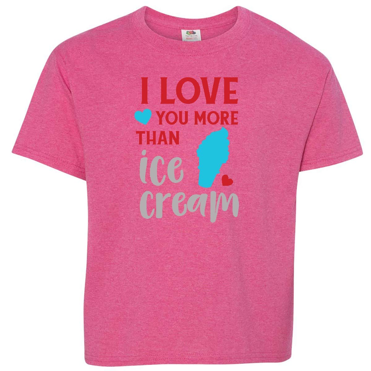 Inktastic 'I Love You More Than Ice Cream' Graphic Youth T-Shirt - Cute Ice Cream Cone Design for Kids & Teens - Perfect for Birthdays, Family Outings & Summer Activities