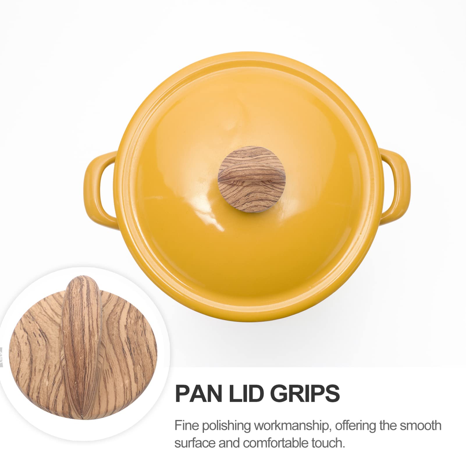 2-Pack Universal Wooden Pot Lid Knobs - Heat-Resistant Cookware Lid Handles for Stovetop & Oven - Easy Replacement Knobs for Kitchen Pots & Pans (Wood Color) - Perfect for Cooking, Baking & Everyday Kitchen Use