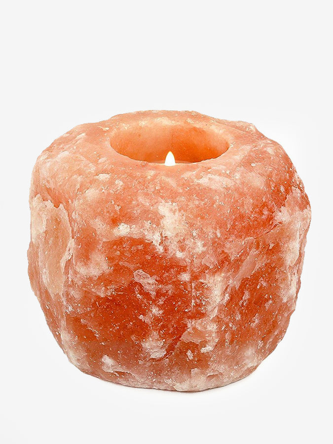 Himalayan Salt Candle Holder for Yoga Studio - Natural Tealight Holder for Meditation, Relaxation & Home Decor