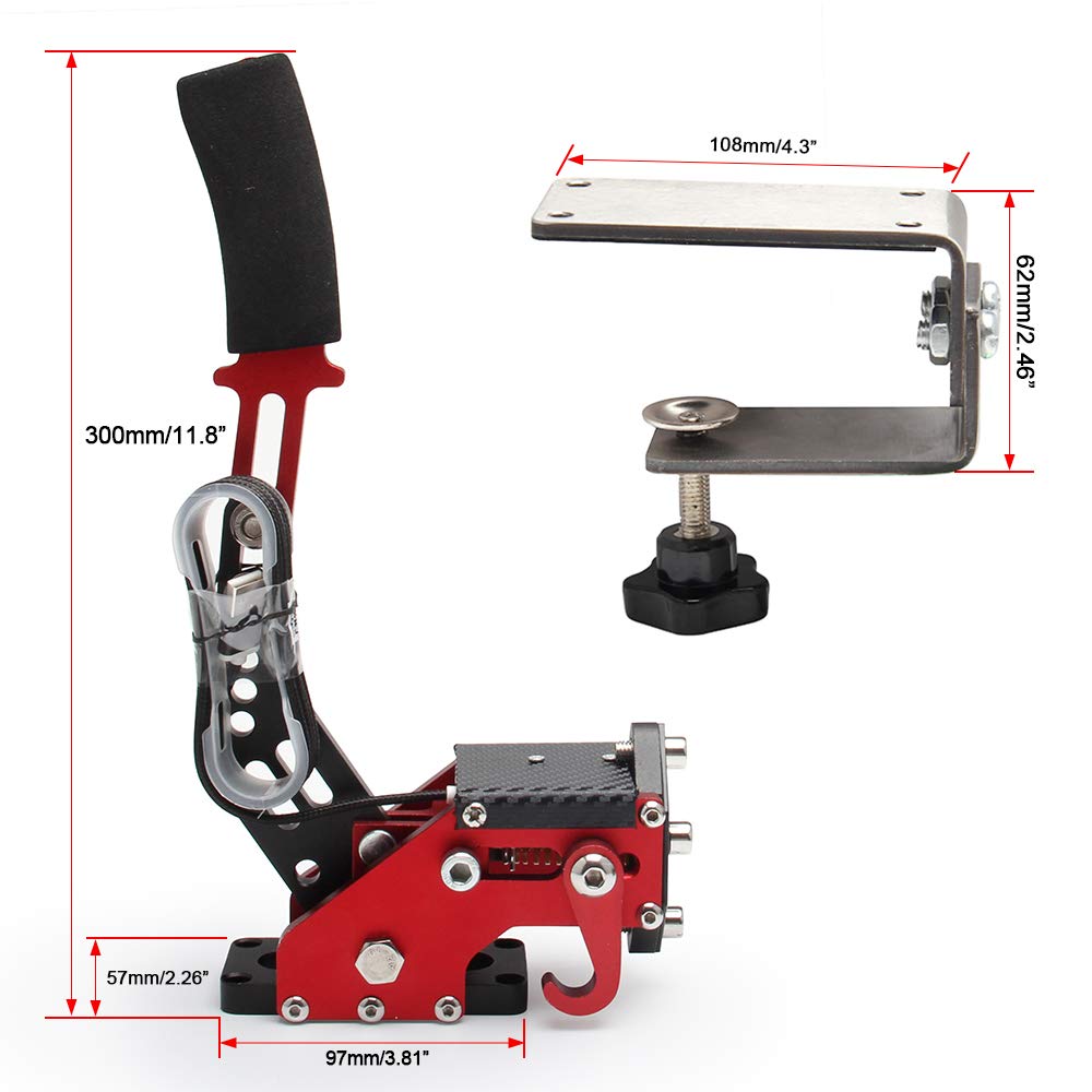 Bruce & Shark USB Handbrake 14-Bit for Racing Wheel Stand G27/G29/G920 PC (Red) - Compatible with PC Only, Not for Xbox/PS4/PS5 - Perfect for Sim Racing, Drifting & Gaming Setups
