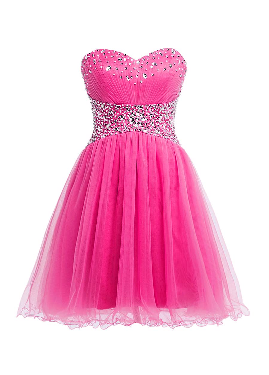 Elegant Strapless A-Line Prom Dress with Blue Crystal Embellishments - Perfect for Homecoming, Short Party Dresses for Special Occasions