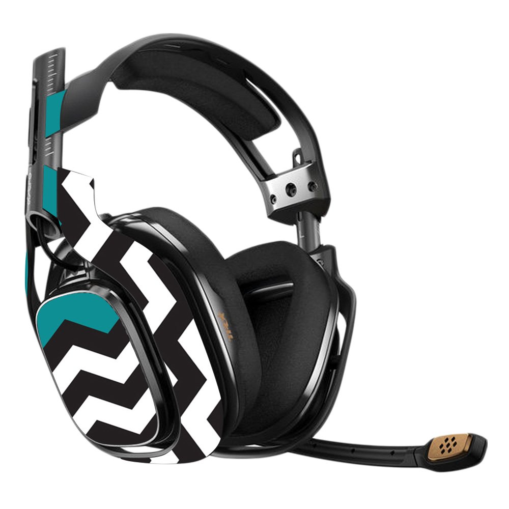 MightySkins Vinyl Decal Wrap Cover for Astro A40 3rd Gen Gaming Headset - Teal Chevron Design | Protective, Durable & Customizable Skin | Easy to Apply & Remove | Made in USA | Perfect for Gaming, Streaming & Personalization