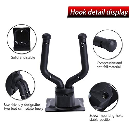 Adjustable Guitar Wall Mount Hanger - 4 Pack Slatwall Hook Stand for Guitar & Bass Display - Perfect for Music Stores, Bedrooms, Playrooms, Bars & Rehearsal Spaces - Secure Instrument Storage & Stylish Home Decor