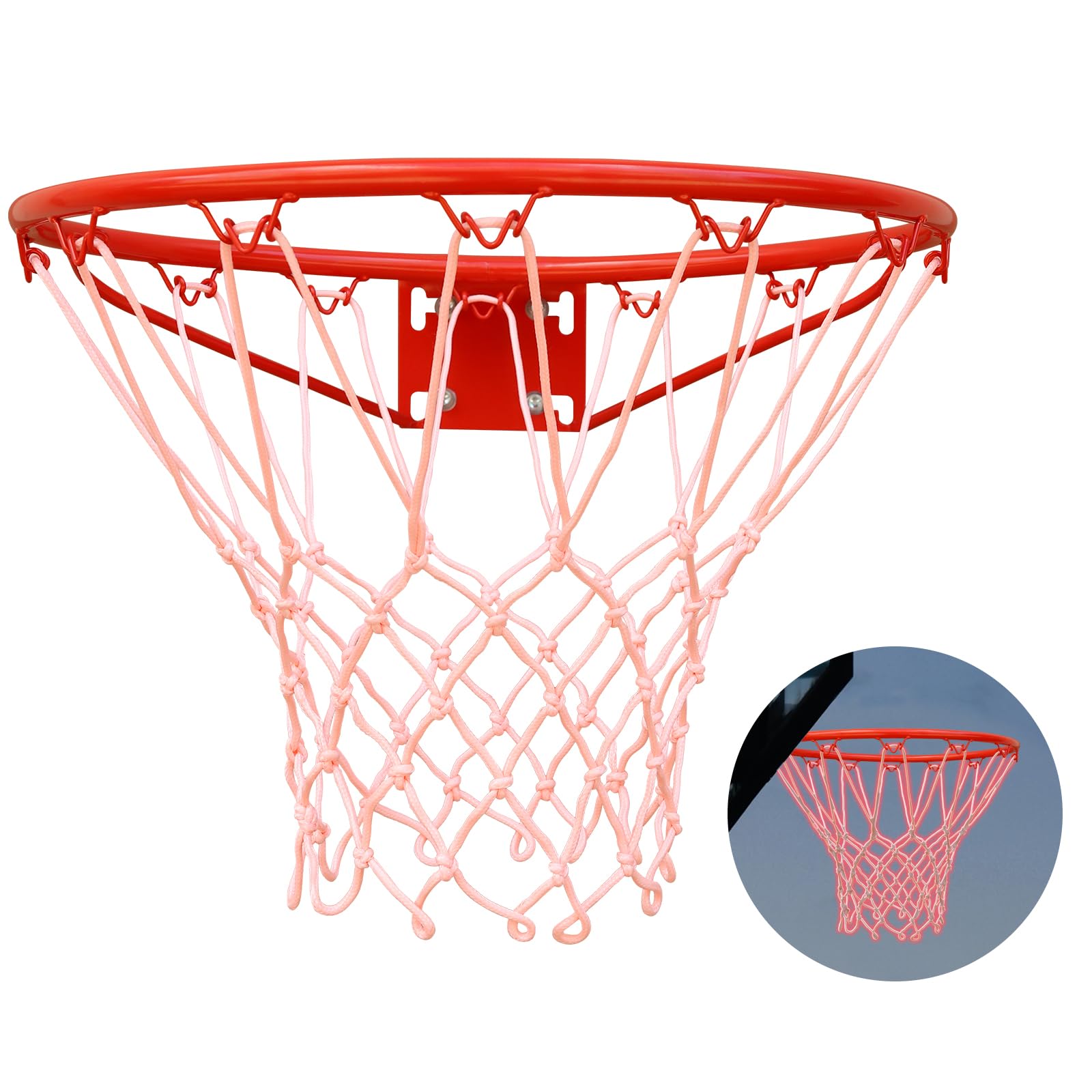 Glow in The Dark Basketball Net - LED Light Up Basketball Hoop Net for Outdoor & Indoor Use - All Weather Durable Replacement Net for Night Games & Backyard Play