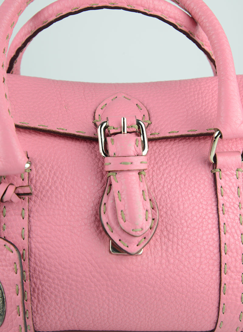 Fendi Selleria Leather Handbag in Pink - Luxury Women's Crossbody Bag for Work, Travel & Everyday Use