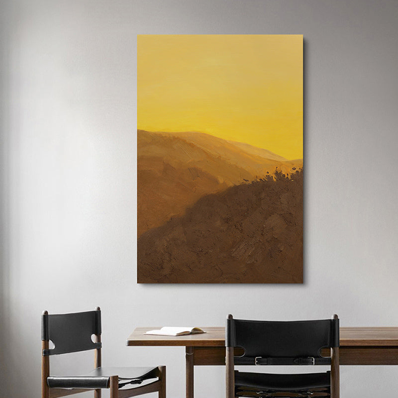 Hand Painted Acrylic Landscape Painting - Mountains in the Evening Original Canvas Art for Wall Decor | Perfect for Living Room, Bedroom & Office