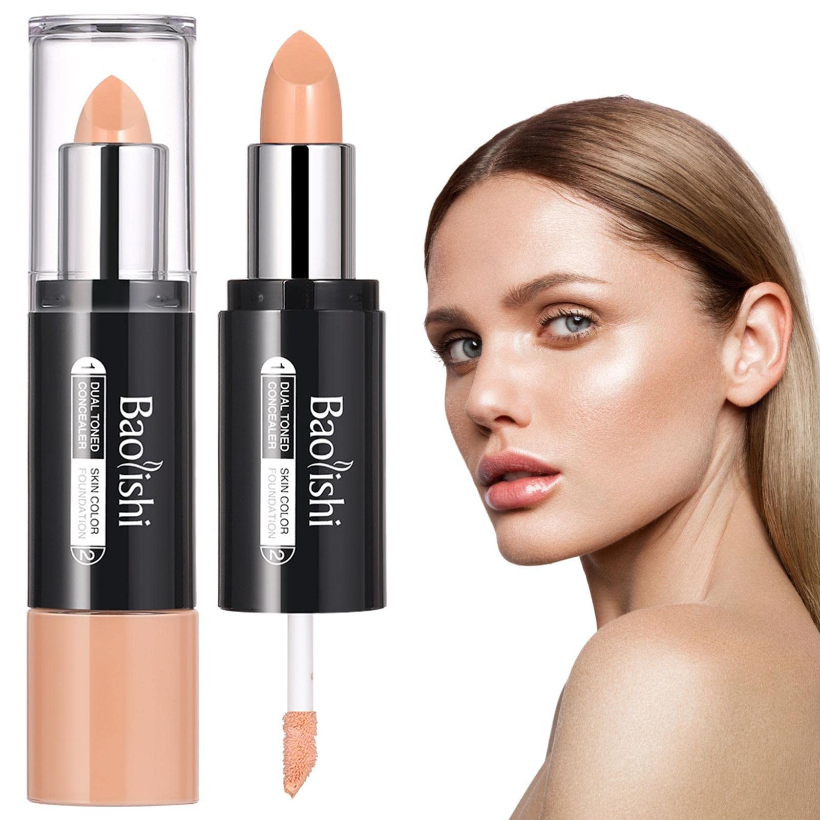 Dual-Ended Concealer Stick Makeup Kit | Color Corrector & Contouring Foundation Cream Pen for Dark Circles & Blemishes – Perfect for Everyday Makeup & Professional Looks