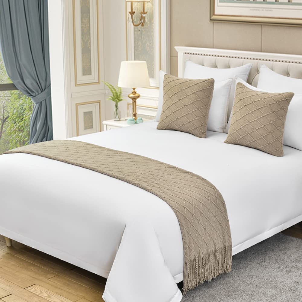 King Size Hotel Bed Runner - Luxury Bed Scarf for Home Decor & Protection | Perfect for Queen & King Beds