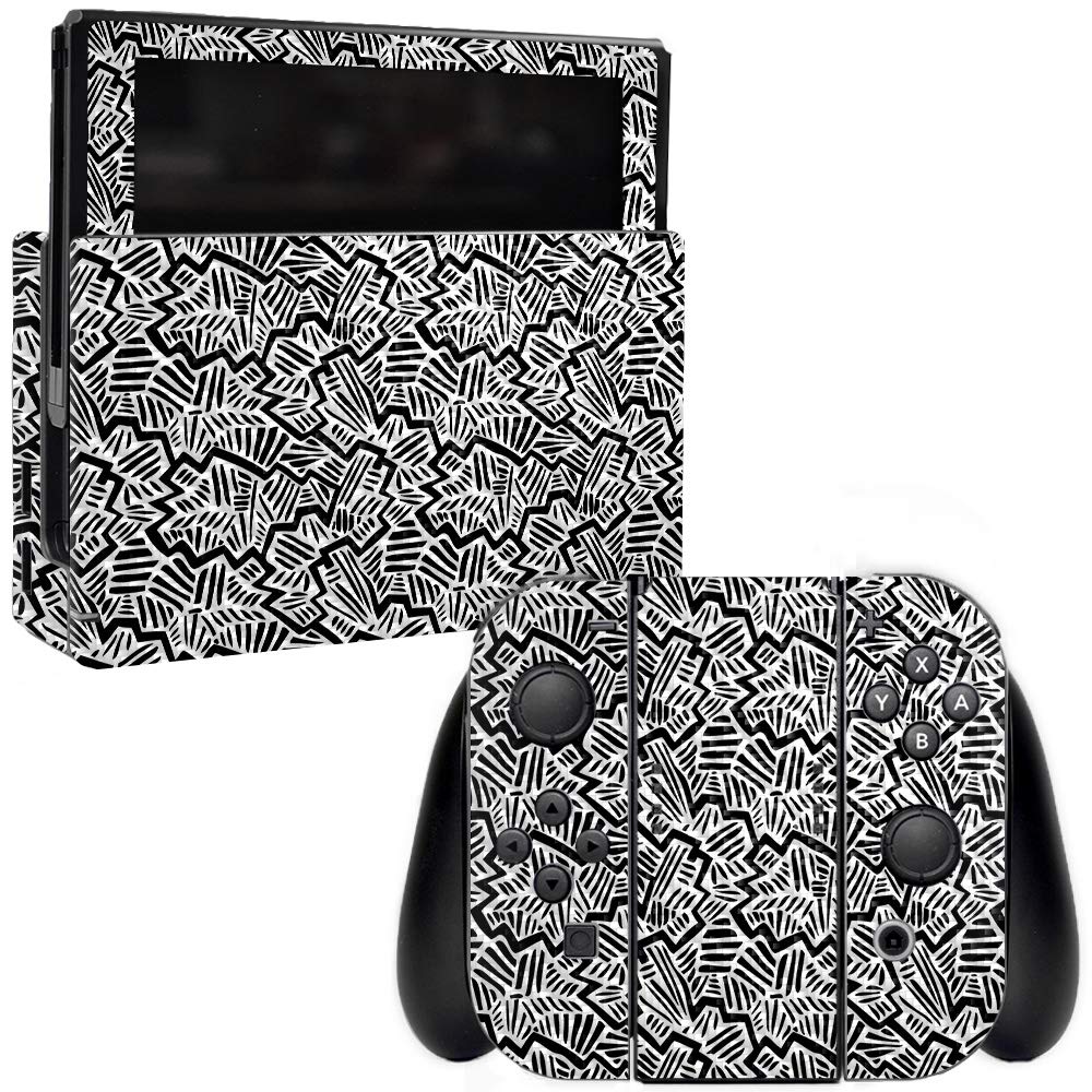 Premium Carbon Fiber Skin for Nintendo Switch - Abstract Black Design | Durable Protective Cover with Textured Finish | Easy to Apply & Remove | Made in USA | Perfect for Gaming Protection & Style Enhancement