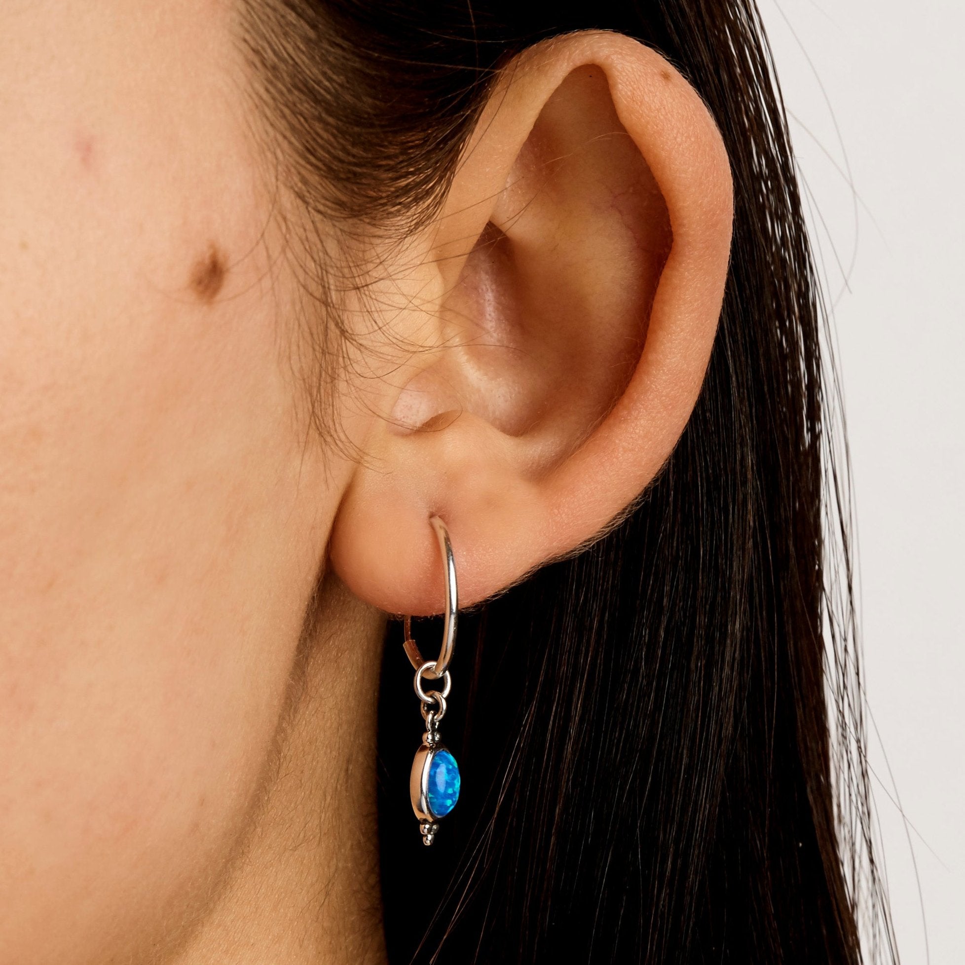 Moon Song Blue Opal Sleepers - Hypoallergenic Sterling Silver Earrings for Women | Perfect for Everyday Wear, Gifts & Special Occasions