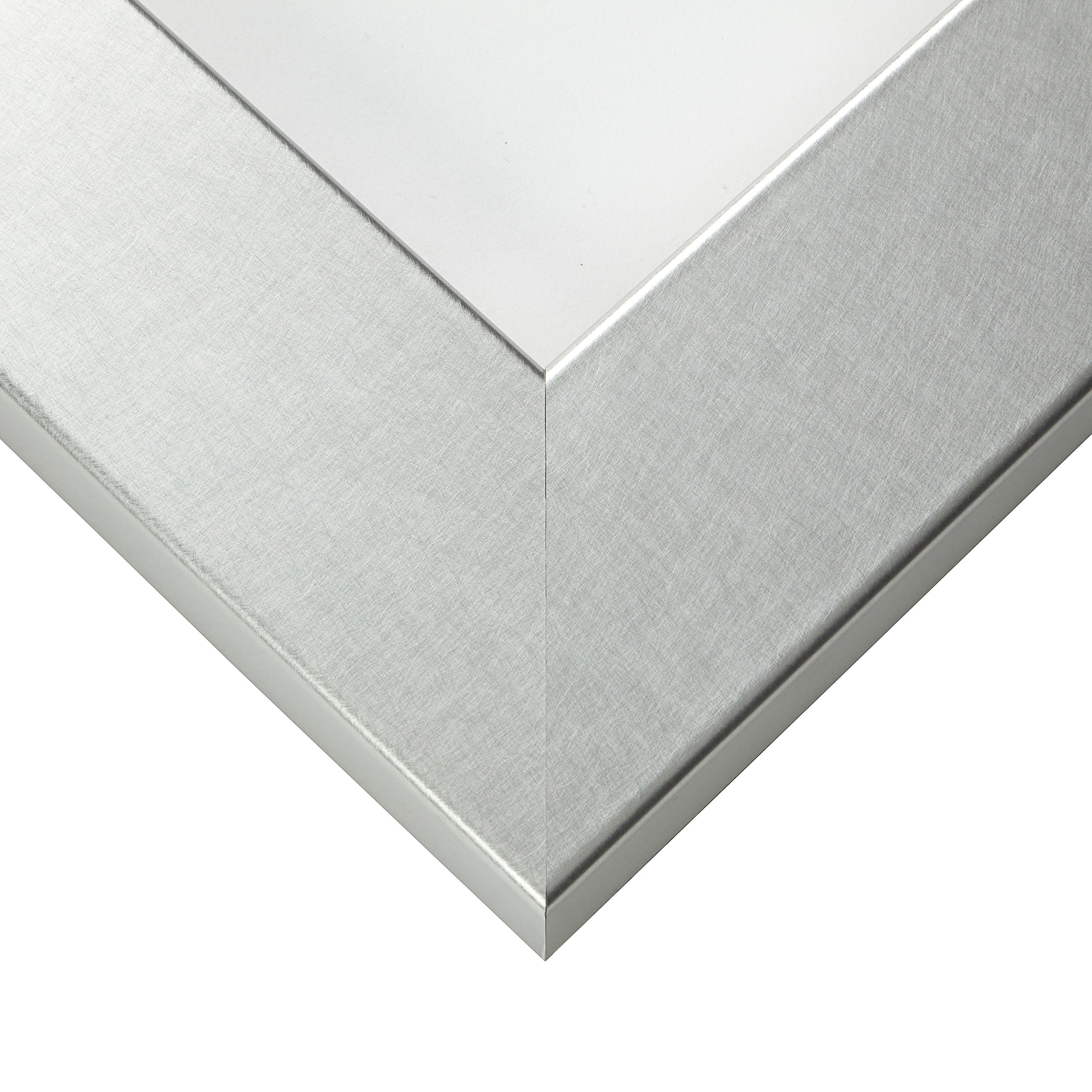 Craig Frames Bauhaus 200 16x20 Inch Picture Frame - Brushed Silver Modern Photo Display for Wall Art, Home Decor & Office