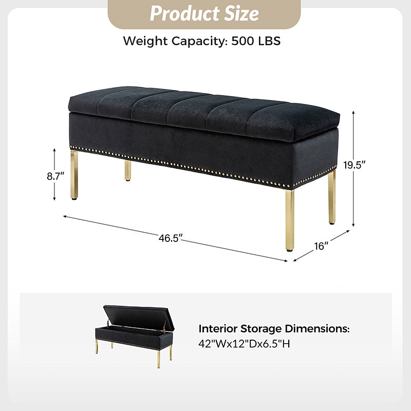 Egmund Upholstered Flip Top Storage Bench - Stylish Ottoman with Hidden Storage for Bedroom, Living Room & Entryway - Perfect for Home Organization & Extra Seating