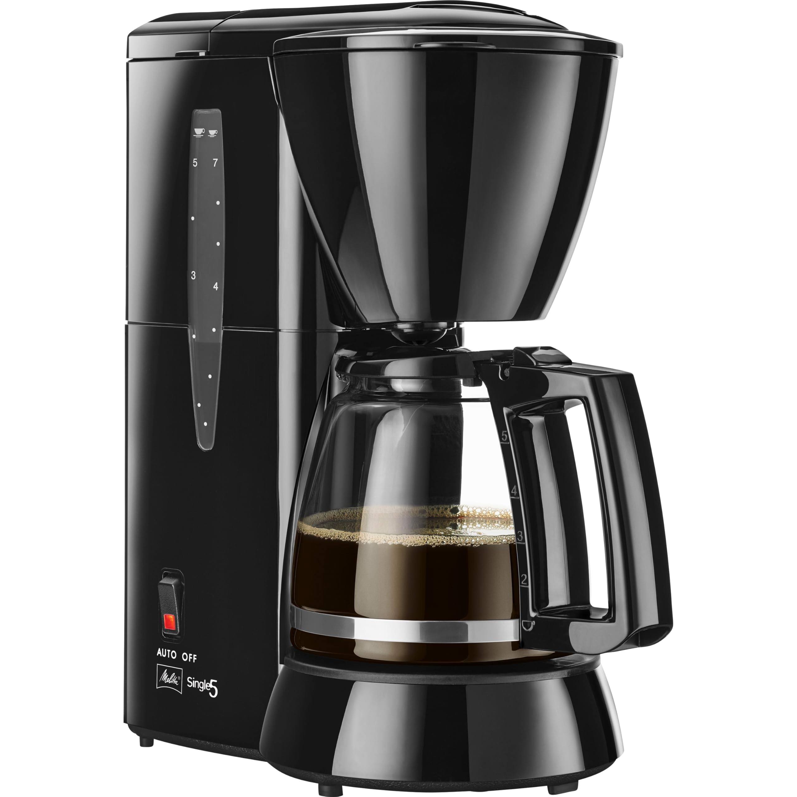Meritta Single Serve Coffee Maker - 5 Cup Capacity, Black (Model 720-1/2) | Perfect for Home, Office & Small Spaces | Fast Brewing & Compact Design