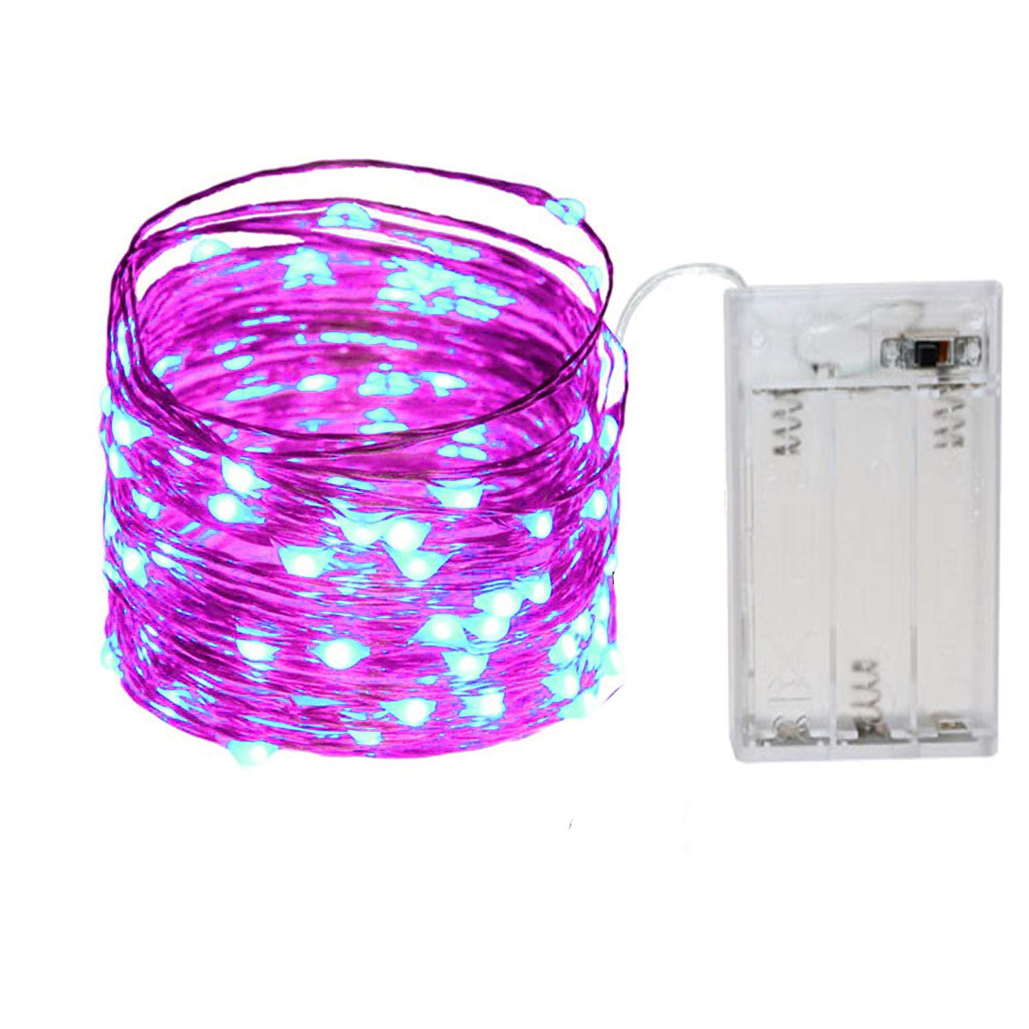 100 LED Battery Operated Starry Fairy String Lights - Waterproof Copper Wire Decorative Lights for Bedroom, Patio, Garden, Yard, Party & Wedding Decor (Indoor/Outdoor Use, Purple) | Perfect for Romantic Ambiance, Holiday Decorations & Special Events