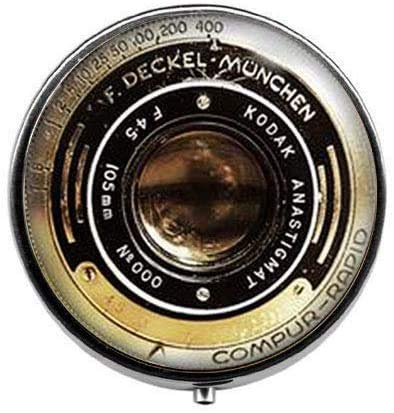 Vintage Camera Pill Box - Retro Candy Storage & Jewelry Box, Unique Camera Lens Charm for Necklace, Glass Photo Pendant - Perfect for Vintage Lovers, Photography Enthusiasts & Gift Giving