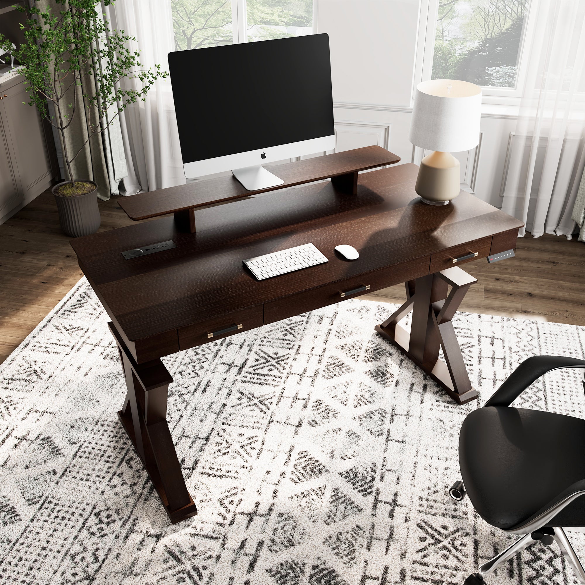 Ark SWS Pro Executive Standing Desk (63x29 Inches) - Adjustable Height Electric Standing Desk for Home & Office - Ergonomic Workstation for Productivity & Comfort