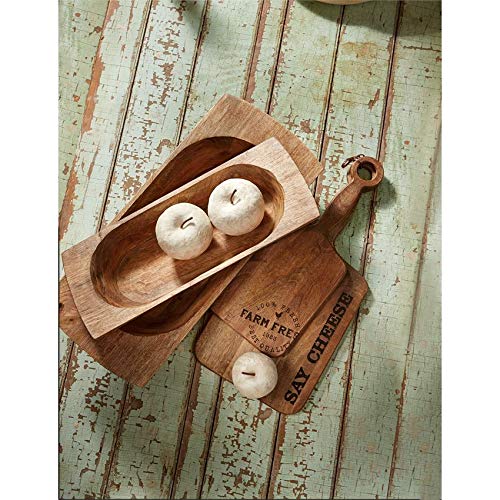 Mud Pie Small Paper Mache Apple Decoration - Brown Handmade Fruit Bowl Filler for Fall Table Centerpiece, Thanksgiving Decor, and Seasonal Home Display