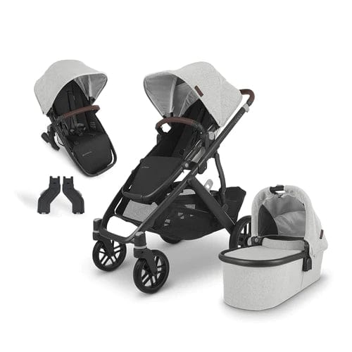 UPPAbaby Vista V2 Full Size Double Stroller with Accessories - Lightweight Travel Stroller for Twins or Siblings - Perfect for City Walks, Shopping & Family Outings