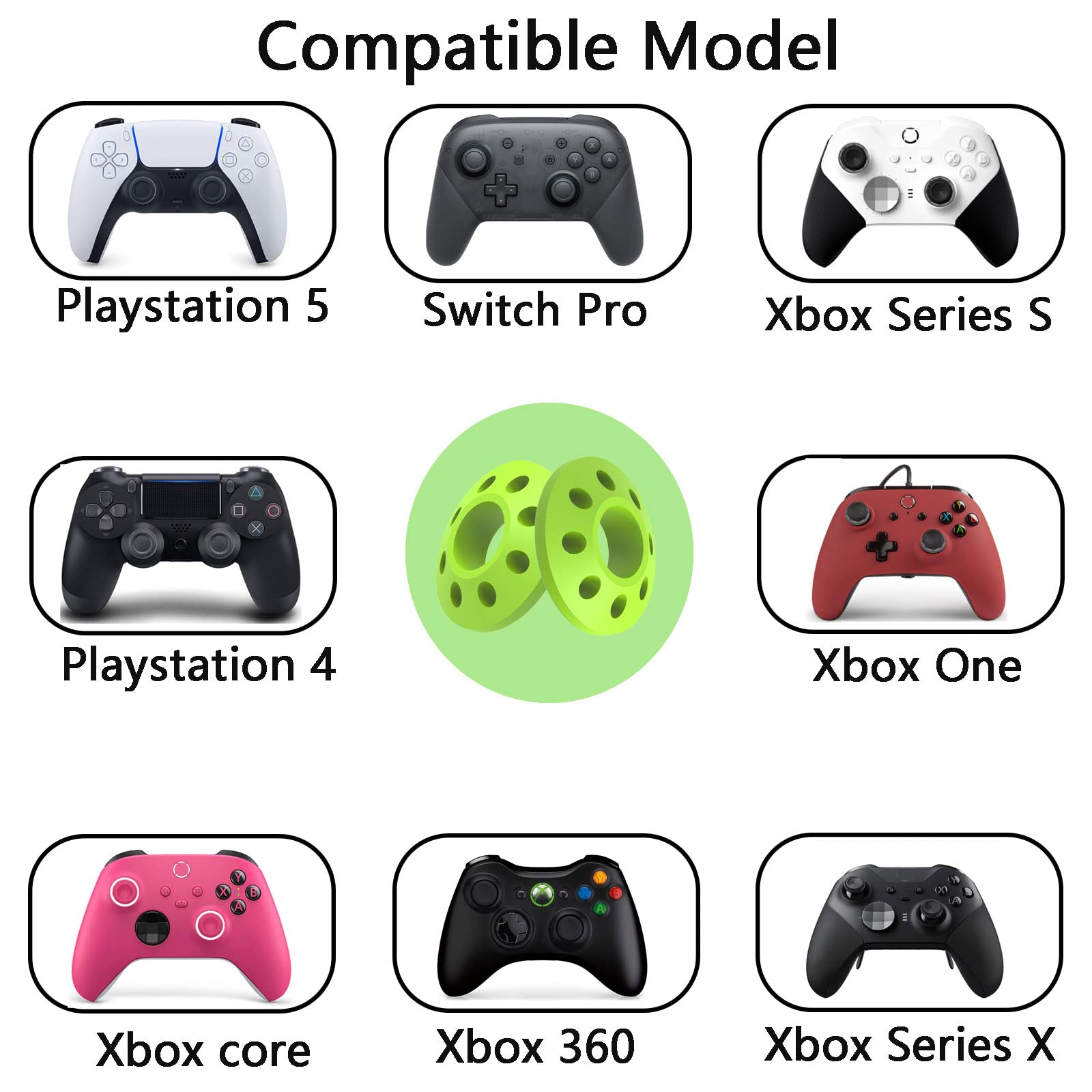Precision Silicone Controller Rings for PS4, PS5, Xbox Series X/S, Xbox One S/X & Switch Pro - 6 Pack Aim Assist Gaming Accessories - Improve Accuracy for FPS, Racing & Sports Games