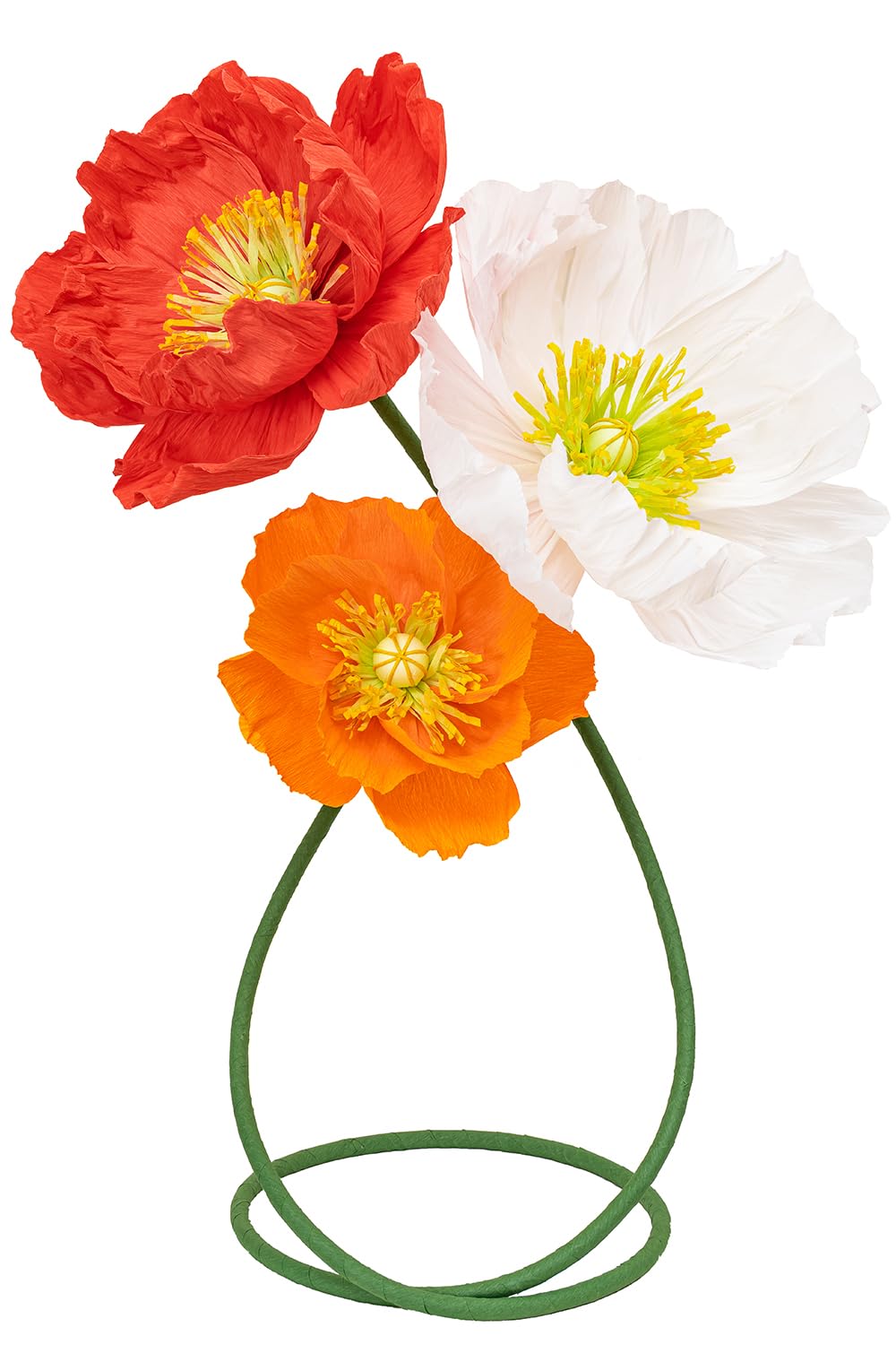Large Paper Flowers Wall Decor - Bulk Set of 3 (Orange Yellow, Orange Red & White) for Home, Wedding, Bridal Shower & Baby Shower Room Decoration | DIY Floral Backdrop & Party Decor