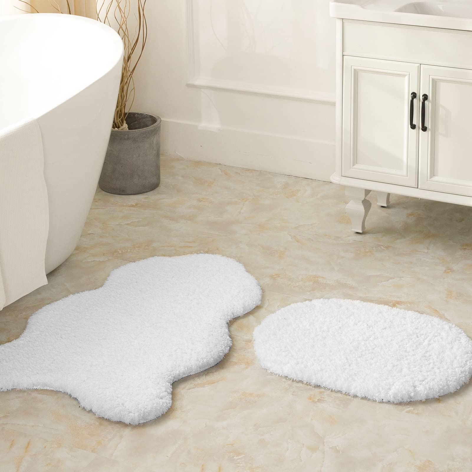 **Ashler Runners Non-Slip Bathroom Rug Set - 2 Piece Ultra Soft, Water Absorbing, Machine Washable Bath Mat for Shower & Bathroom - Perfect for Bathroom Safety & Comfort**
