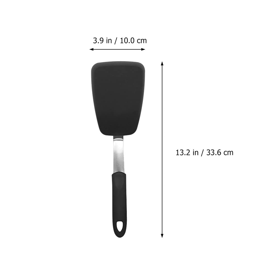 **Hemoton 2-Piece Stainless Steel Pizza Spatula Set - Slotted Turner for Pancakes, Pies & Grilling - Non-Slip Silicone Handle for Flipping Eggs & Cooking - Perfect for Kitchen, BBQ & Outdoor Use**
