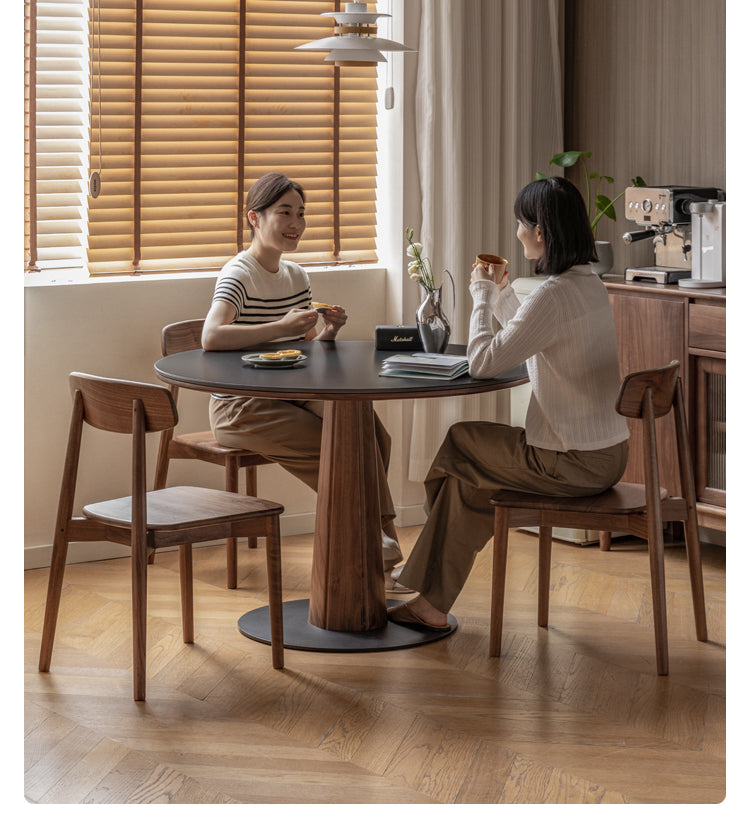 Premium Black Walnut Solid Wood Round Dining Table - 42 Inch Natural Wood Kitchen Table for 4-6 People - Perfect for Dining Rooms, Kitchens, and Open Concept Living Spaces