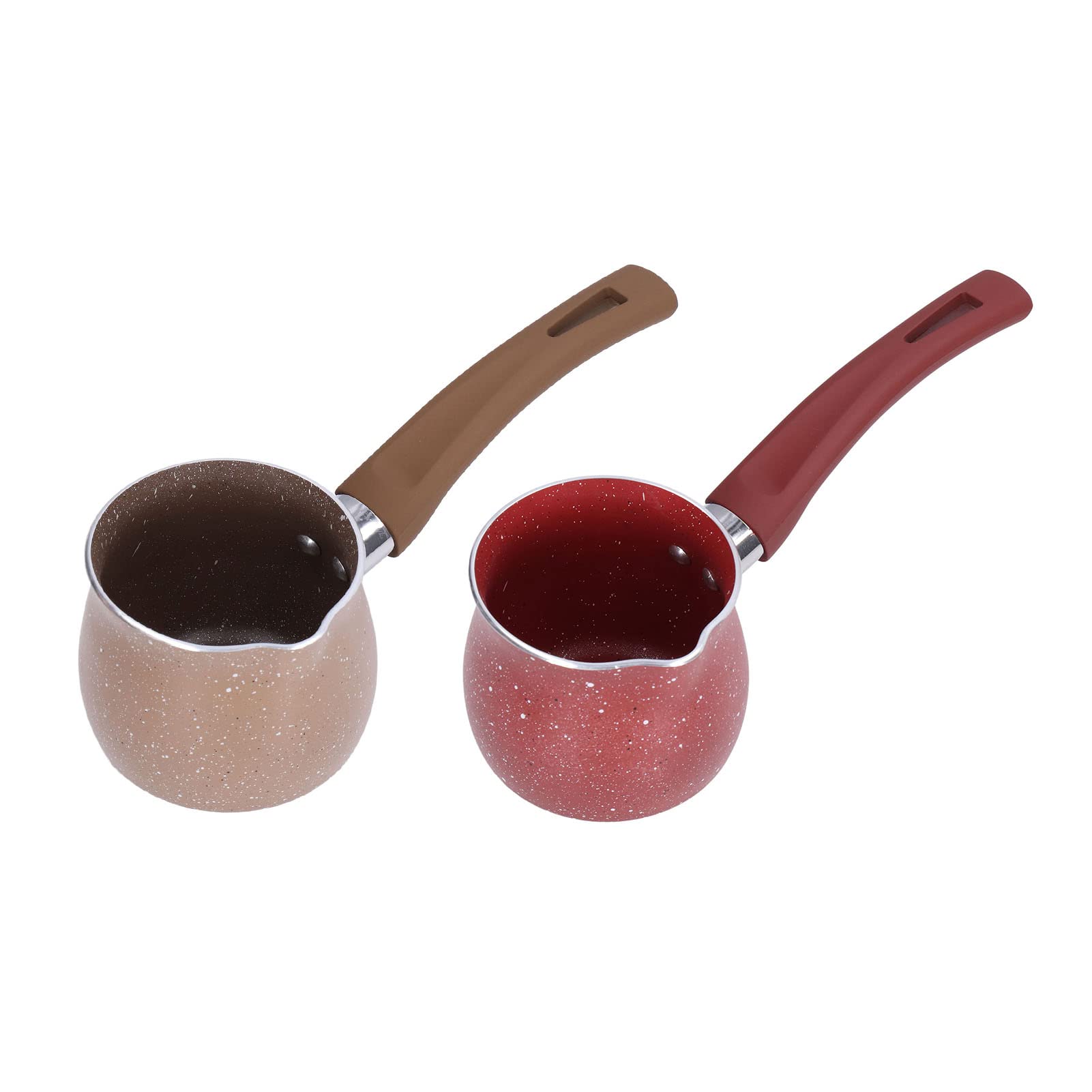 Nonstick Milk Warmer Pot with Pouring Spout - 8cm Mini Coffee & Butter Warmer Pan, Single Handle Soup Pot for Simmering Milk, Coffee, Noodles & Spaghetti | Perfect for Home Kitchen, Cafe & Office Use