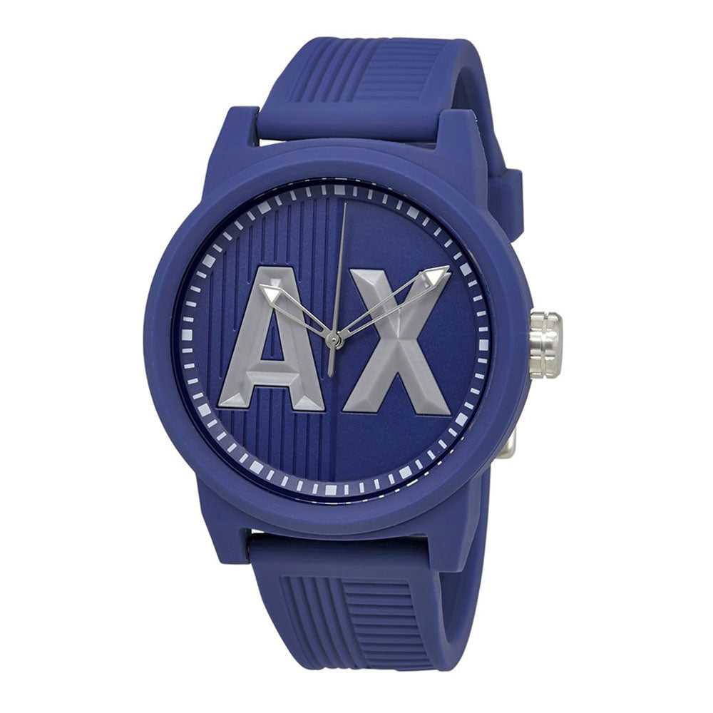 ARMANI EXCHANGE AX1454 Men's Blue Silicone Strap Analog Quartz Watch - Perfect for Casual Wear, Office & Everyday Use