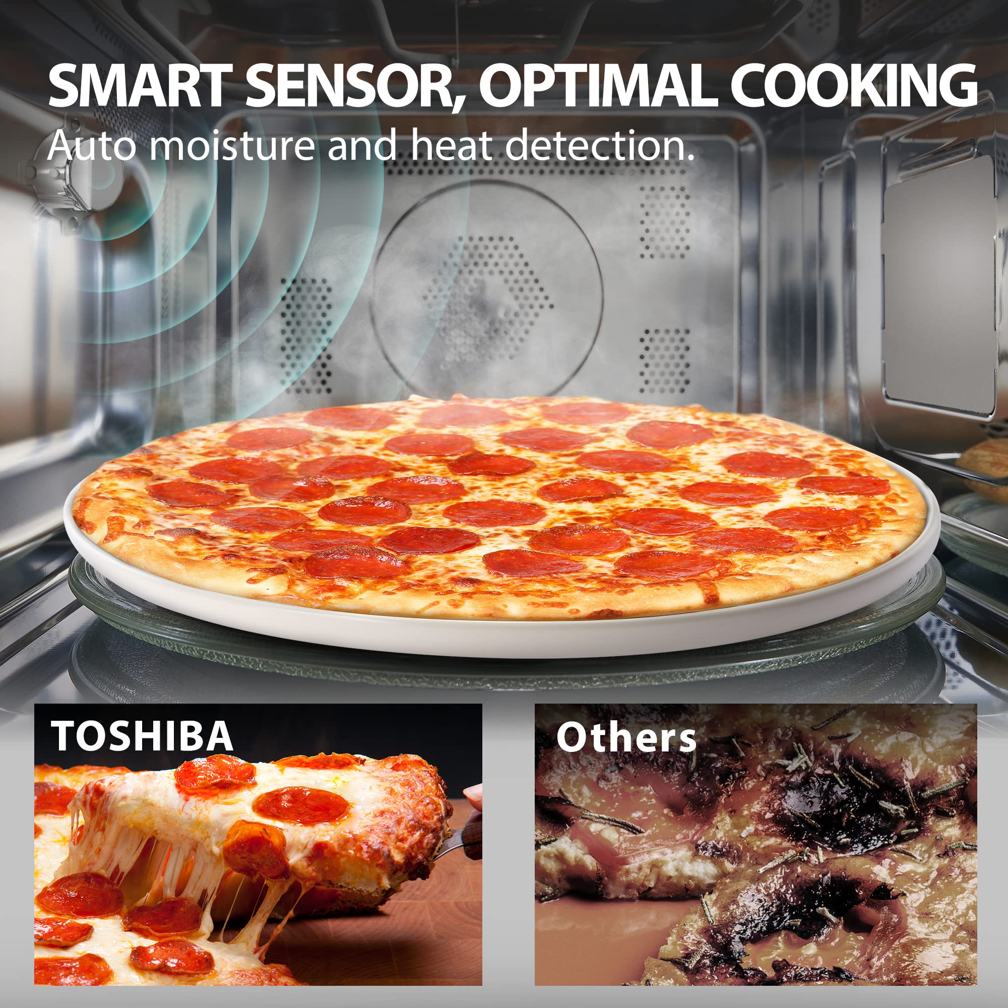 Toshiba 4-in-1 Air Fryer Microwave Oven Combo - 1.5 Cu Ft Countertop Convection Oven with Smart Sensor, Mute Function & 13.6