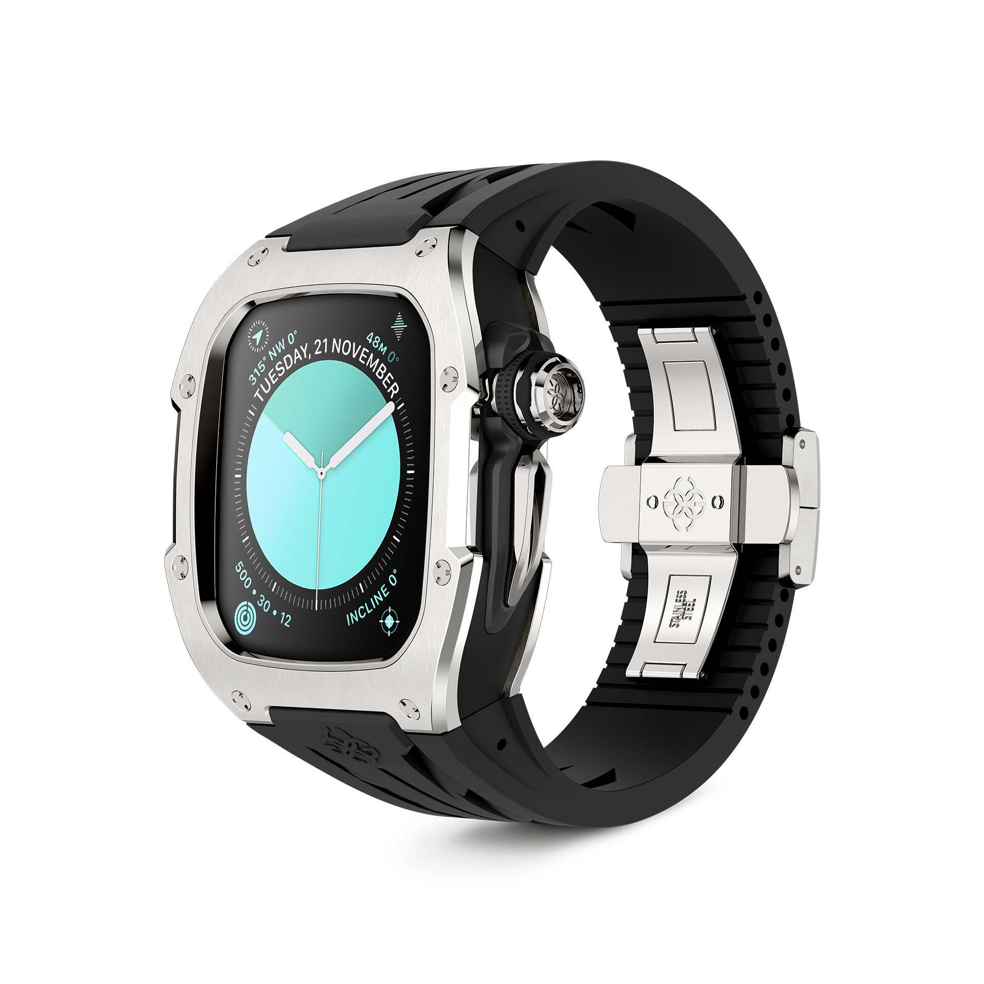 Apple Watch Case - RSTIII46 Oyama Steel Protective Cover for Series 7/8/SE - Perfect for Workouts, Outdoor Activities & Daily Use