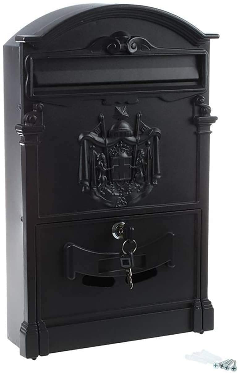 Vintage Retro Metal Letterbox - Heavy Duty Lockable Aluminum Mailbox for Secure Parcel & Letter Delivery - Perfect for Home, Garden, and Office Use