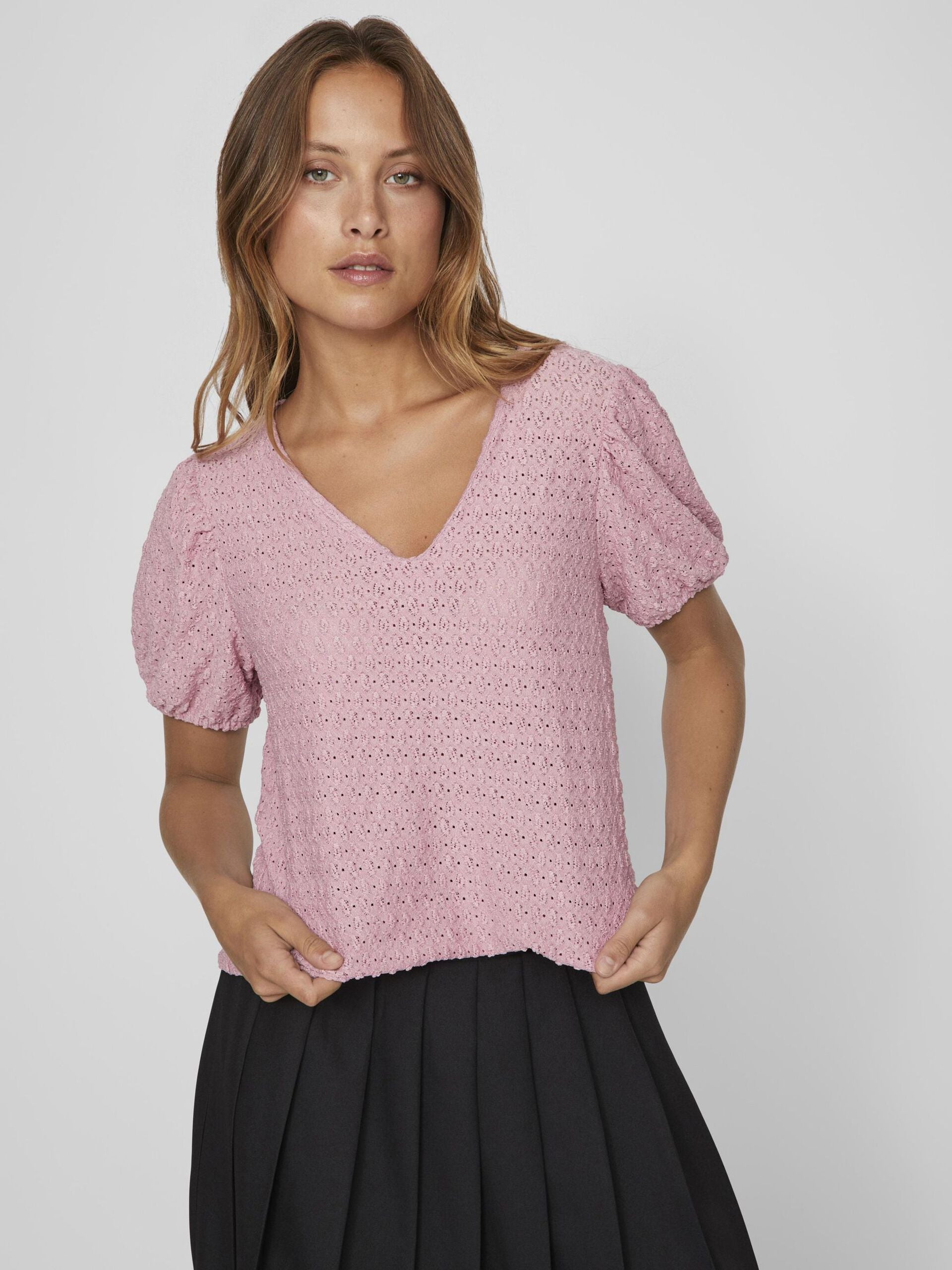 Greta V Neck Top for Women - Elegant Polignac Blouse - Perfect for Office Wear, Casual Outfits & Evening Events