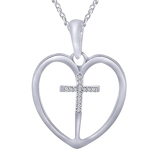 Heart Cross Pendant Necklace