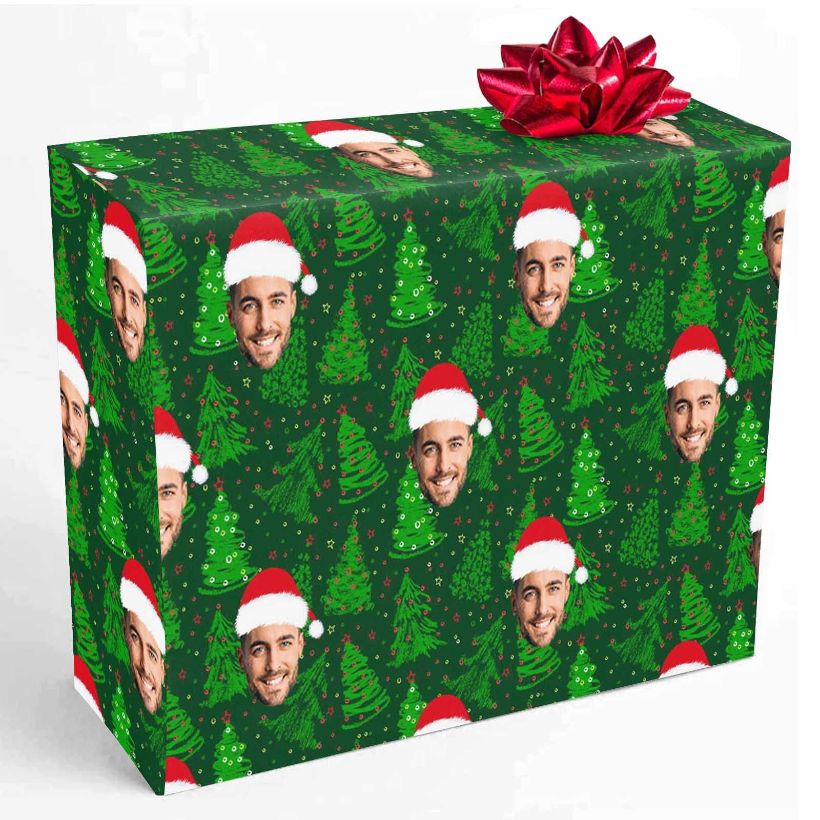 Custom Photo Wrapping Paper with Christmas Tree Design - Personalized Gift Wrap Roll for Birthdays, Weddings & Holidays (3 Rolls) - Perfect for Christmas Presents, Family Gifts & Special Occasions