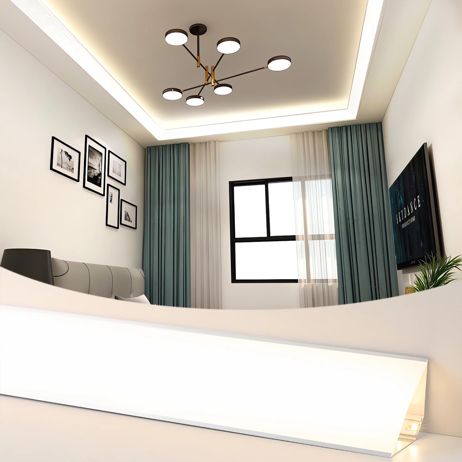 JARBIH 10-Pack LED Aluminum Profile for Ceiling & Wall Lighting - 1M/3.3ft 6x6cm Corner Strip, Linear Light Channel for Home Decoration (White) - Perfect for Living Room, Bedroom & Office Ambient Lighting