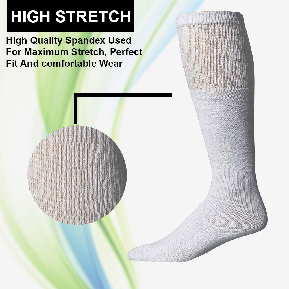 Yacht & Smith 28 Inch Men's Long Cotton Tube Socks - Bulk Wholesale (Size 10-13) - Perfect for Running, Basketball & Casual Wear