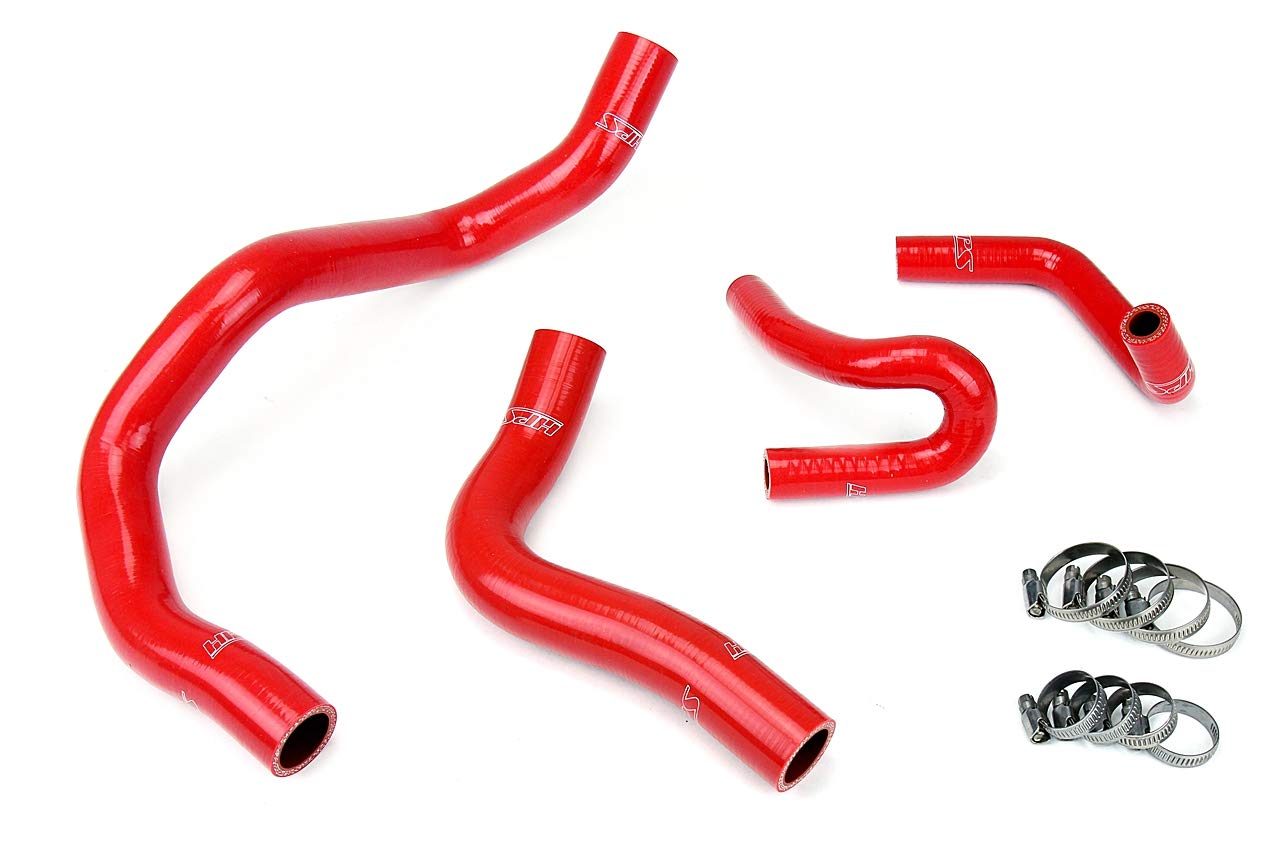 HPS 57-1413-RED Red Silicone Radiator Coolant Hose Kit & Heater Hose - High Temperature Resistance for Car, Truck, SUV - Perfect for Engine Cooling System Upgrades & Performance Modifications