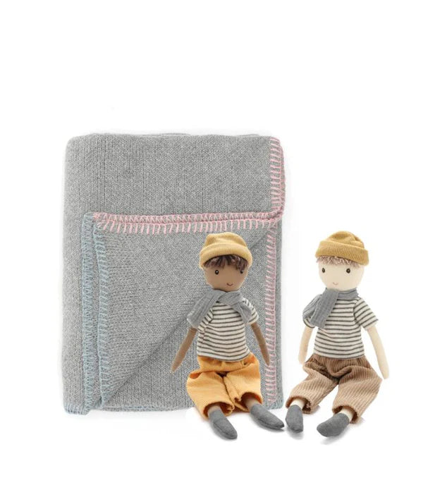 Baby Boy Blanket & Doll Gift Set - Soft Plush Comfort for Newborns, Infants & Toddlers - Perfect for Showers, Birthdays & Nursery Decor