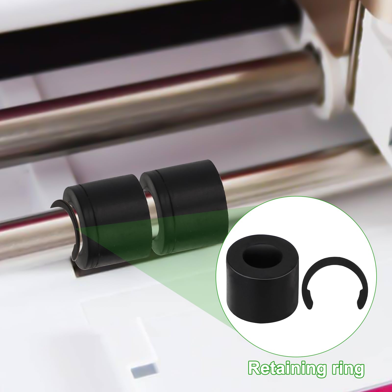 12-Piece Rubber Roller Replacement Set for Cricut Maker - Non-Slip Design with Retaining Clip Rings - Perfect for DIY Crafting, Vinyl Cutting, and Scrapbooking Projects