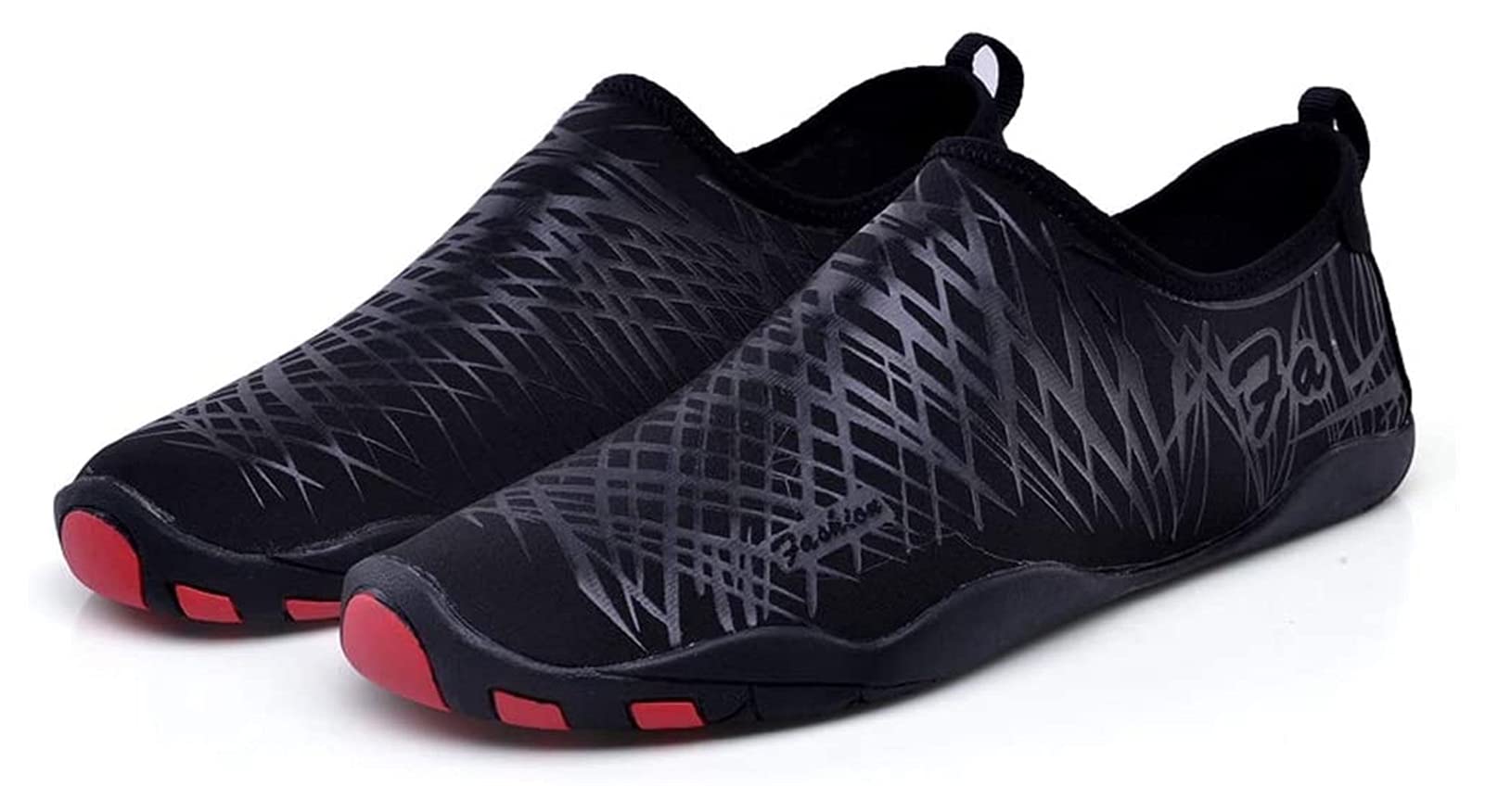 **Men's & Women's Water Shoes for Beach, Swimming, Snorkeling - Quick-Dry Aqua Socks with Non-Slip Sole (Black, Size 45 EU) - Perfect for Beach Walks, Poolside, and Water Sports**