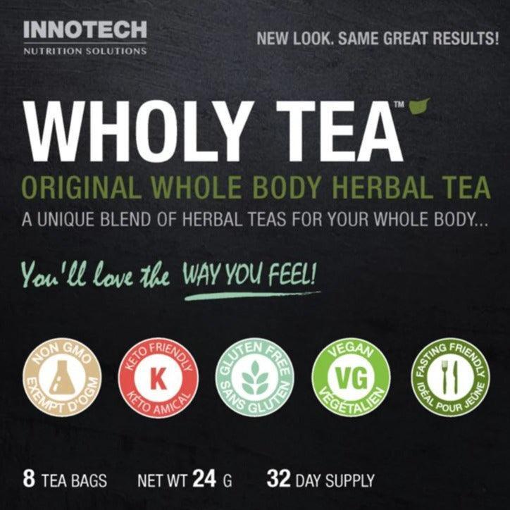Innotech Wholy Tea - 8 Organic Herbal Tea Bags for Relaxation & Detox - Perfect for Stress Relief, Sleep Aid & Wellness - Morning or Nighttime Use